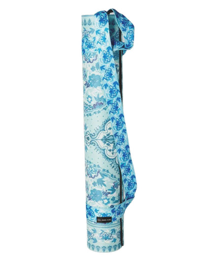 Aqua Enchanted Garden Yoga Mat + Strap - Yogi Peace Club - Yoga Mat