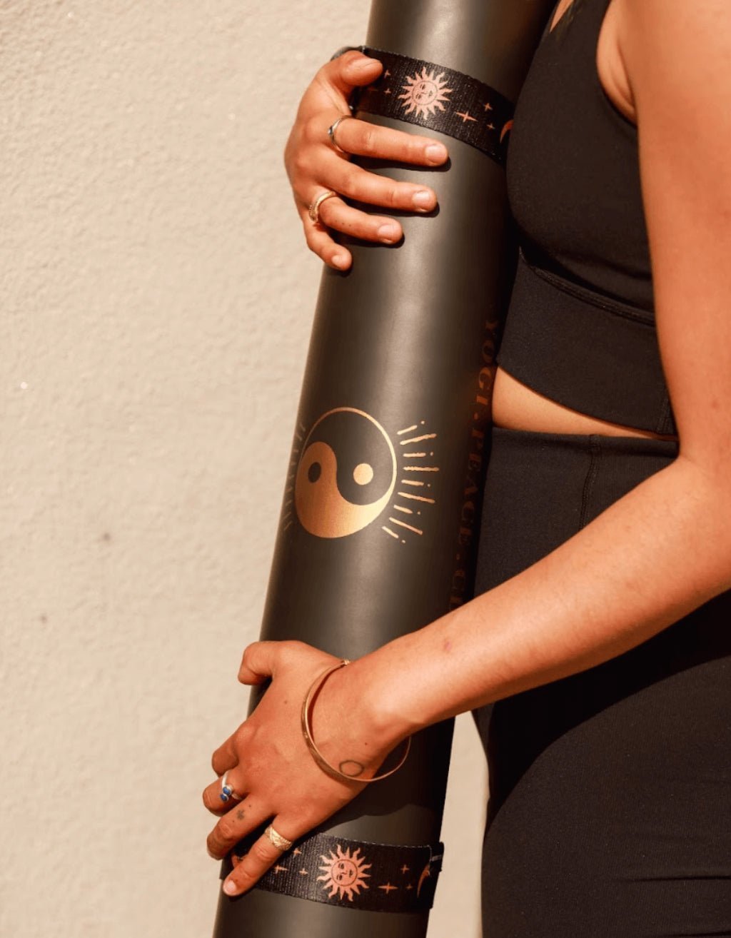 Deluxe Gold Yoga Mat + Strap - Yogi Peace Club - Yoga Mat