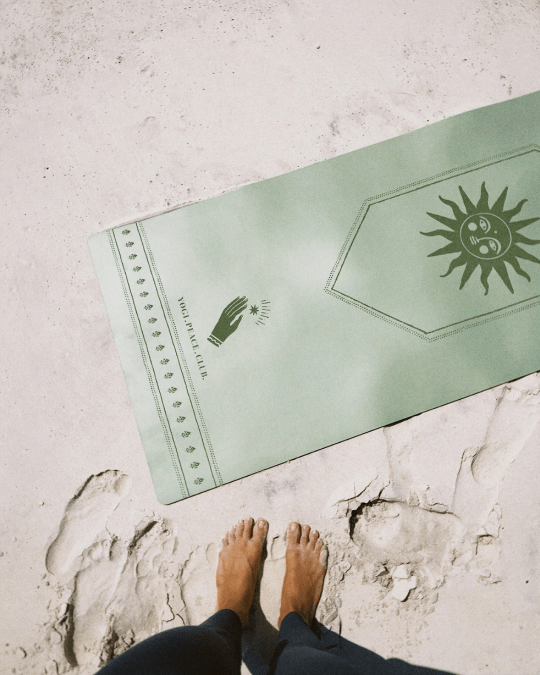 Deluxe Sage Yoga Mat + Strap - Yogi Peace Club - Yoga Mat